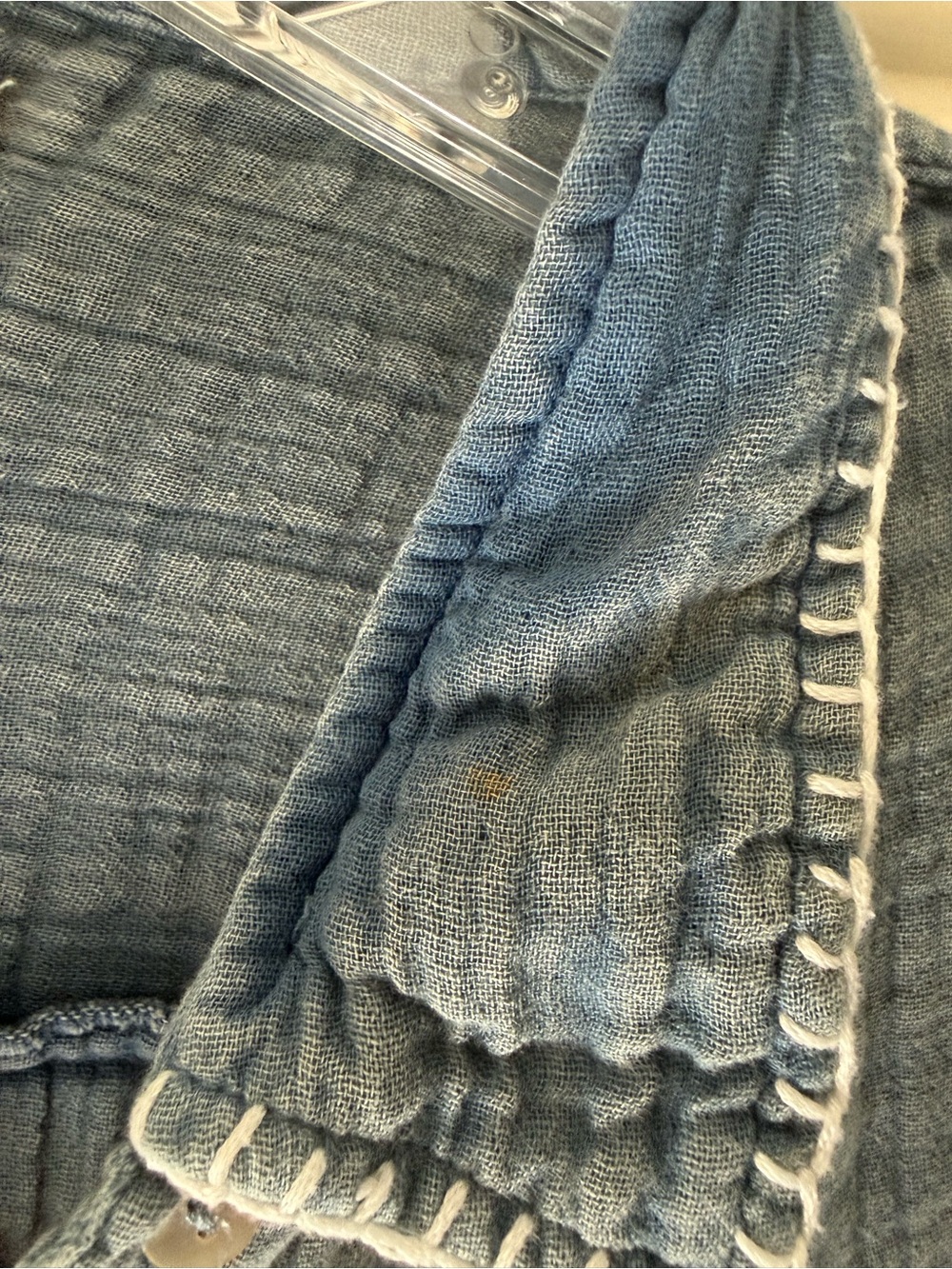 NATURAL LIFE Blue Gauze Tie-Front Button-Up Blouse - Picture 5 of 7